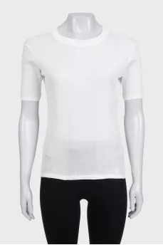 White fitted t-shirt with tag