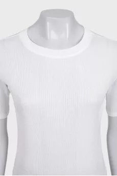 White fitted t-shirt with tag