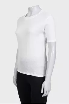 White fitted t-shirt with tag