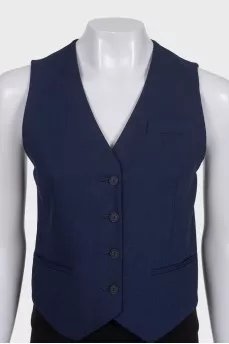 Blue button-down vest