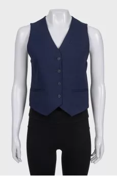 Blue button-down vest