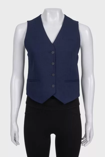 Blue button-down vest