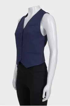 Blue button-down vest