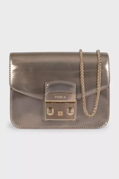 Metropolis gold leather bag