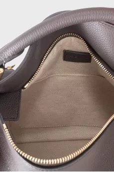 Dark gray leather Puzzle bag