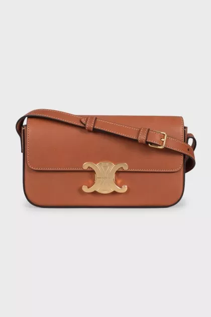 Brown leather Triomphe bag