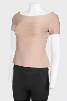Crop top with wide neckline
