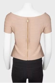 Crop top with wide neckline