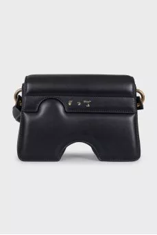 Leather bag with a figured shape