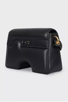 Leather bag with a figured shape