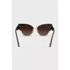 Brown gradient print cat eye sunglasses
