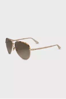 Сонцезахисні окуляри авіатори із акцентними вставками на оправі