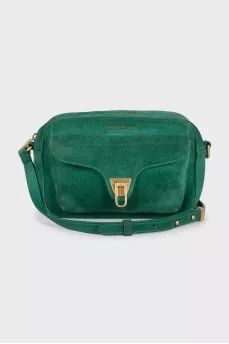 Green suede bag