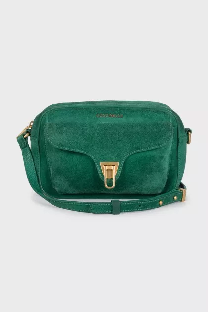 Green suede bag