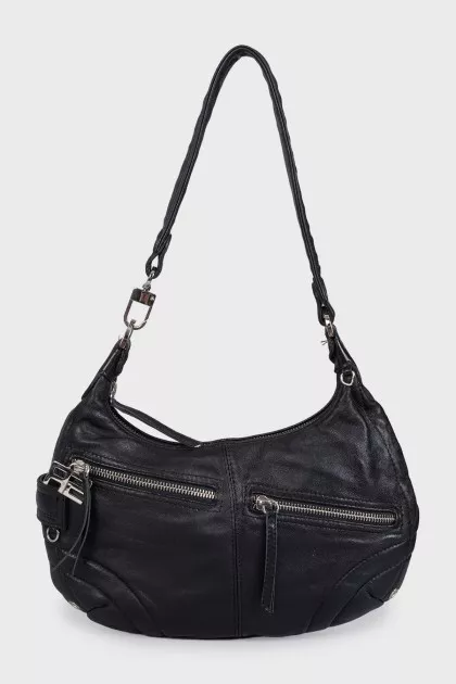 Чорна шкіряна сумка Dita