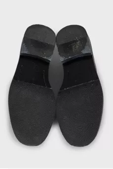 Чорні шкіряні лофери Roman Stud