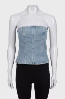 Off-the-shoulder denim top