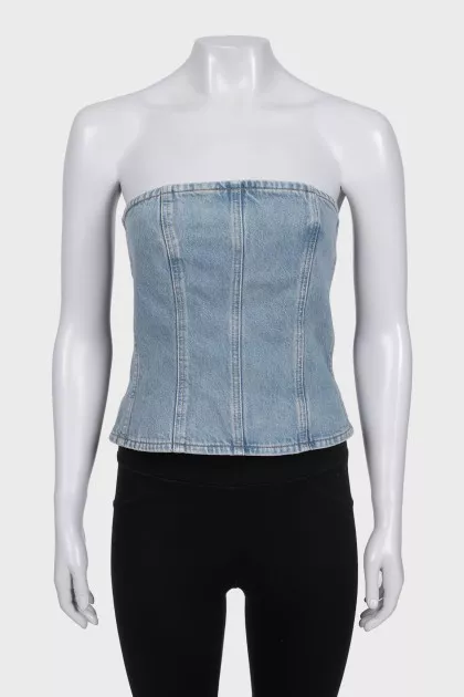 Off-the-shoulder denim top