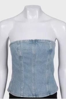 Off-the-shoulder denim top