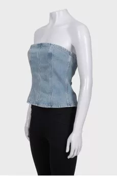 Off-the-shoulder denim top