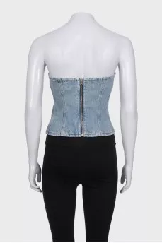Off-the-shoulder denim top