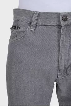 Men's wide-leg gray jeans