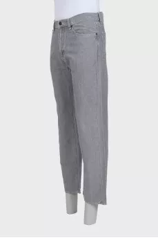Men's wide-leg gray jeans