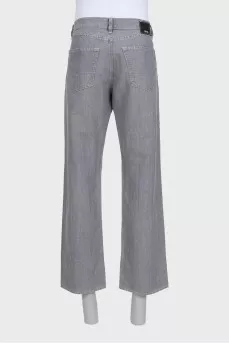 Men's wide-leg gray jeans