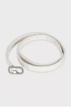 White embossed leather shoulder bag