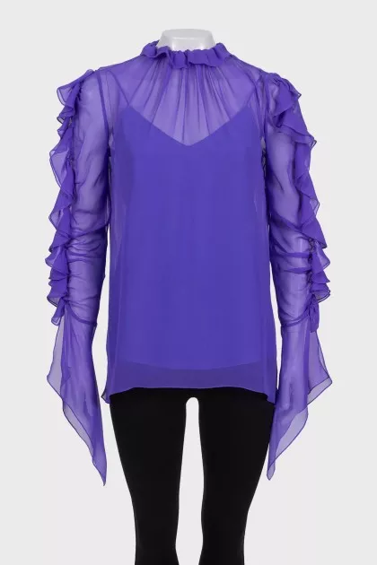 Long sleeve sheer blouse