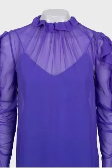 Long sleeve sheer blouse