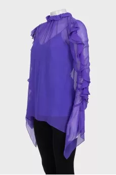 Long sleeve sheer blouse