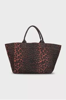 Textile shopper with print and signature embroidery