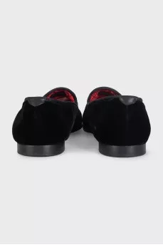Men's velvet loafers with tassels