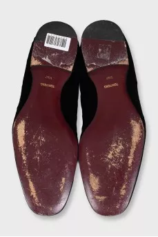 Men's velvet loafers with tassels