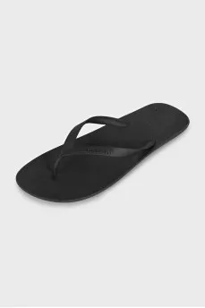 Men's black rubber flip flops