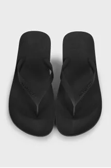 Men's black rubber flip flops