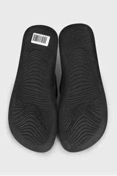 Men's black rubber flip flops