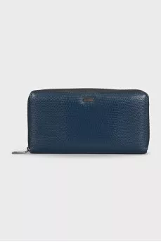 Men's blue leather wallet