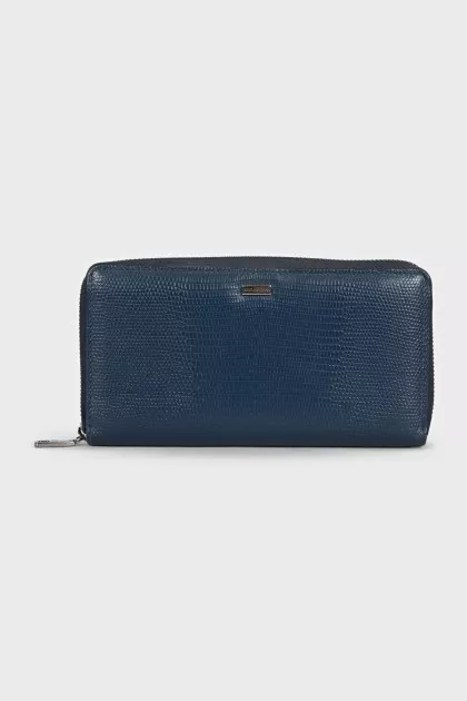 Men's blue leather wallet