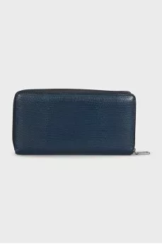 Men's blue leather wallet