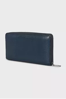 Men's blue leather wallet