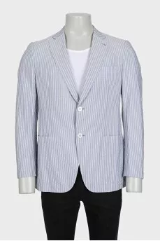 Men's blue jacket with white stripes