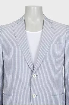 Men's blue jacket with white stripes