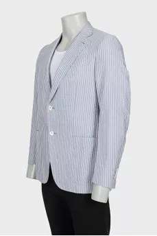 Men's blue jacket with white stripes