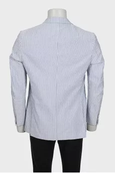Men's blue jacket with white stripes