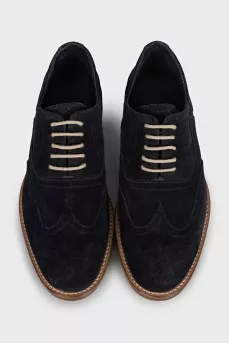 Men's black suede brogues