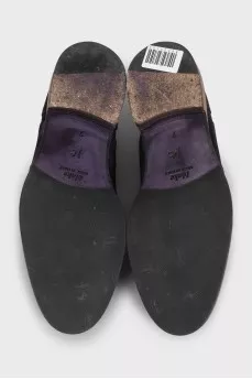 Men's black suede brogues