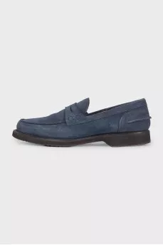 Men's blue suede loafers