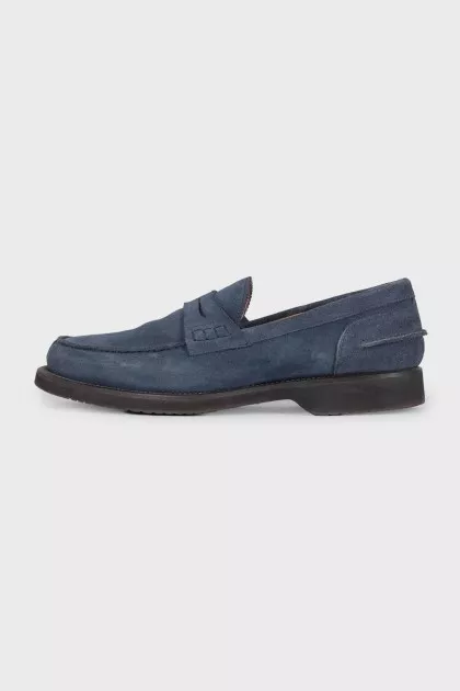Men's blue suede loafers